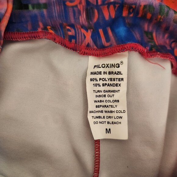 Piloxing Power Leggings All Over Colorful Print‎ Made-Brazil Mid-Rise Medium EUC - Picture 14 of 14